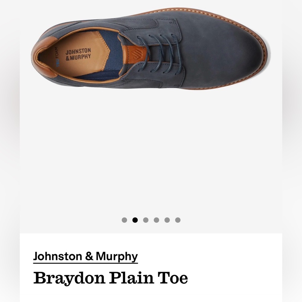 Johnston & Murphy blue leather Oxford with Tan Accent